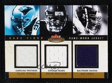 2003 Fleer Mystique Rare Finds Triple Jersey Julius Peppers Brian Urlacher wo2