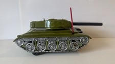 CRAGSTON Made in Japan - Green Military Tank - Vintage Battery Powered Tin Toy