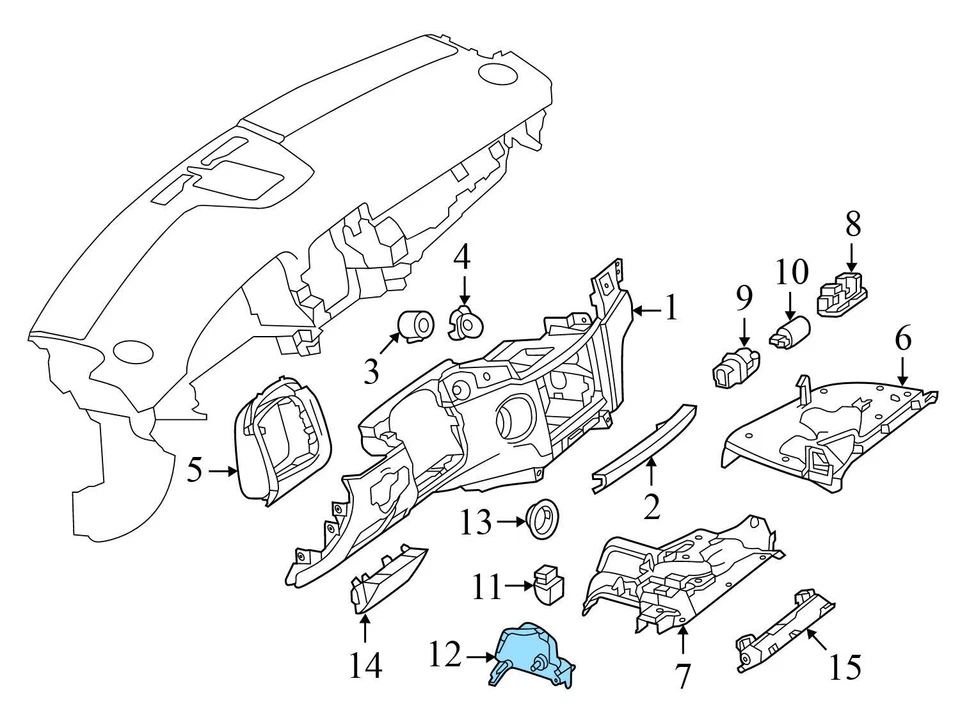 Mercedes-Benz E500 2010-2016 - Cubierta de palanca de freno de estacionamiento 2126890708 Foto 3 de 4