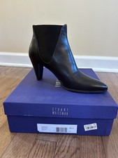 Stuart Weitzman Scooped Cola Calf Leather Ank...