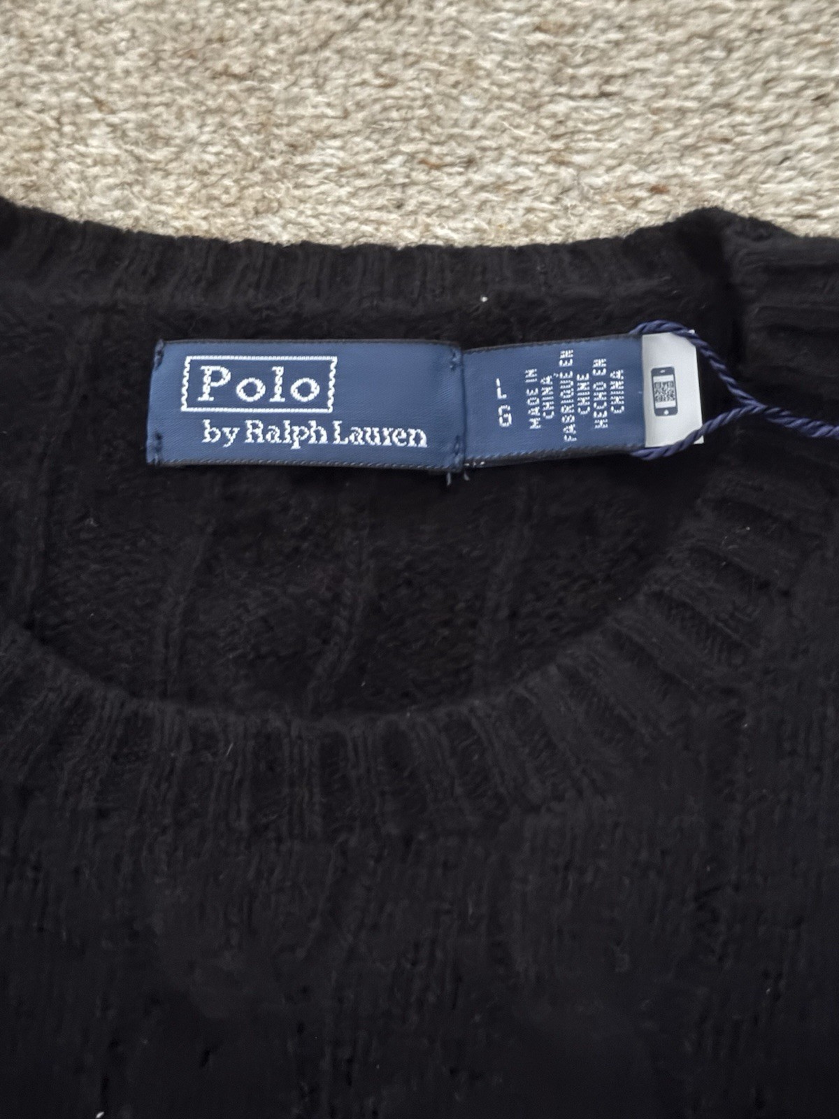 POLO RALPH LAUREN WOMEN’S WOOL CASHMERE CABLE KNIT JUMPER,LARGE, RRP£225, NEW. image 4
