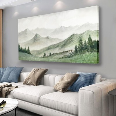 Nature Wall Art Green Wall Decor Modern Art Canvas Painting Aesthetic Poster ...