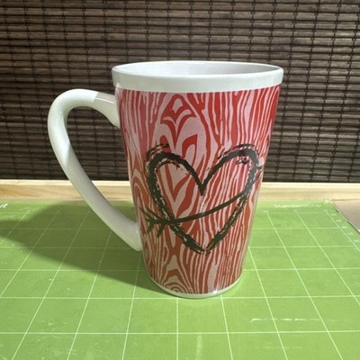 Vintage Valentine's Day 5  Tall Coffee Tea Cup Mug Red Heart Design