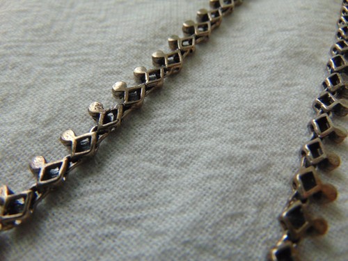 antica collana bavaglino granati marcasiti argento sterling - Foto 6 di 7