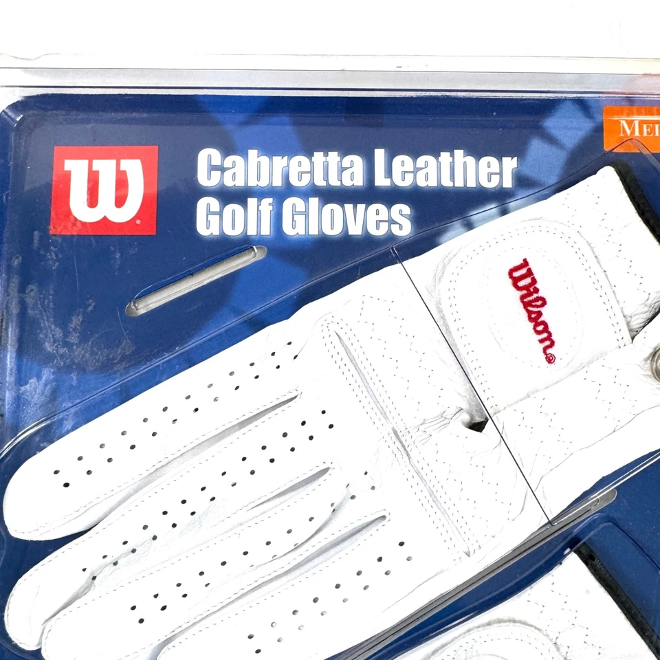 Кожаные перчатки для гольфа Cabretta с Cool-Tex WILSON мужские белые W205 / средний размер - Изображение 2 из 4