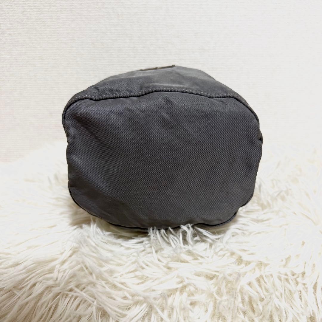 PRADA Nylon Accessory Pouch Gray Drawstring Used … - image 9