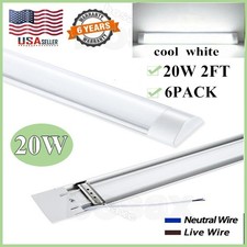 6 PACK 2FT LED SHOP LIGHT 6500K Daylight Fixture LED Ceiling Lights Garage Lamp