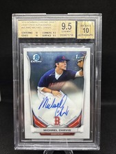 2014 Bowman Draft Chrome Michael Chavis #BCA-MIC BGS 9.5 GEM MINT Auto Red Sox