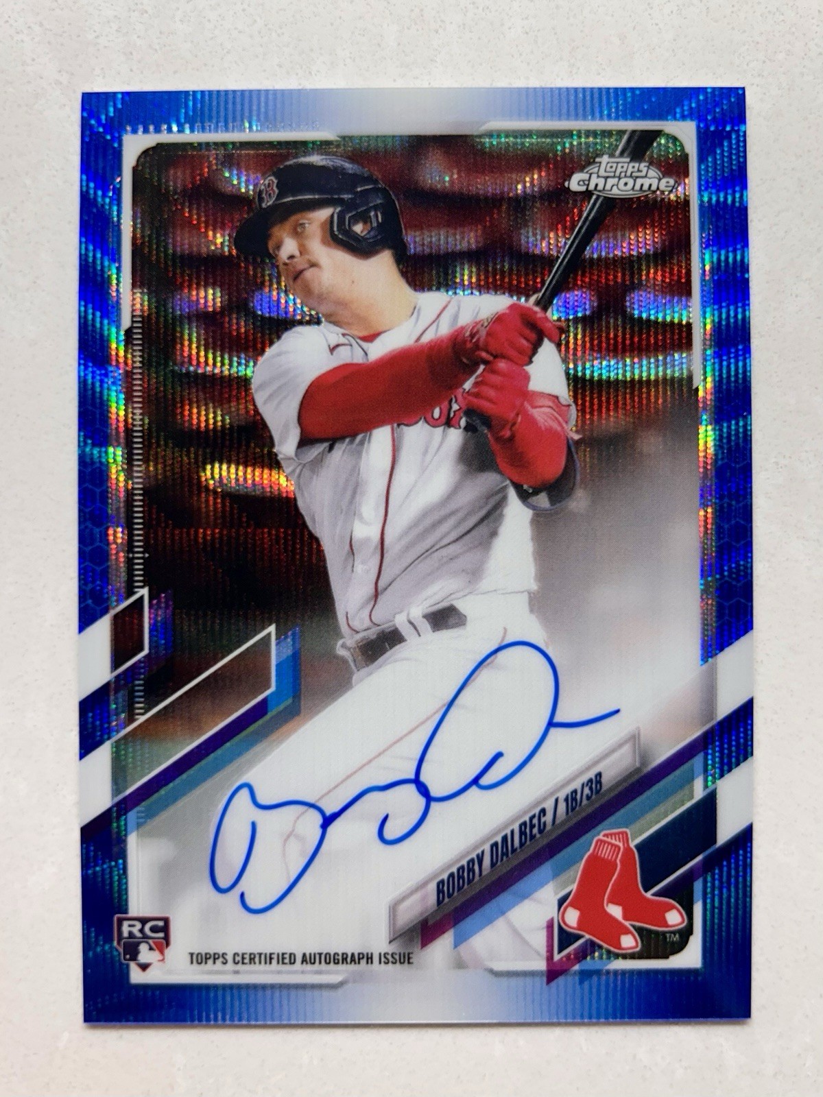 Bobby Dalbec 2021 Topps Chrome Rookie Auto Blue Wave Refractor /150 Red Sox! 🔥