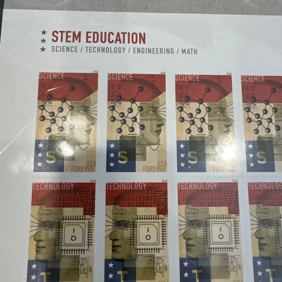 2018 STEM education Pane of 20 Forever Stamps MNH #5276-5279 - Image 3 of 4