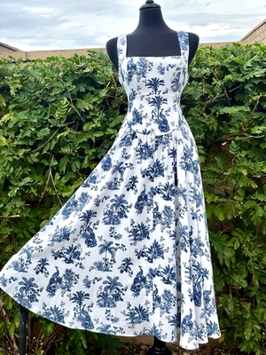 Caroline Constas SZ M White/Blue Peacock Print Linen-Blend Lined Maxi Dress-NWT | eBay Caroline Constas SZ M White/Blue Peacock Print Linen-Blend Lined Maxi Dress-NWT | eBay