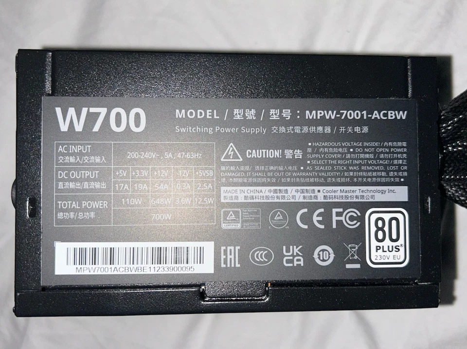 Cooler Master Elite NEX MPW-7001-ACBW 230V 80 Plus Netzteil 700 W - Bild 2 von 4