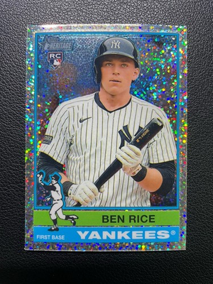 #ad #ad 2025 Topps Heritage High Number SP Ben Rice #406 Chrome Silver Sparkle Refractor $9.99