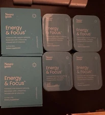 Sealed 66 PIECE Neuro “Energy & Focus” 6 Packs of Mints & Gum - Natural Caffeine