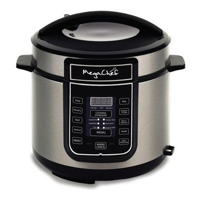 Megachef 8-Quart Digital Pressure Cooker   Steel, Black & Silver,Multi-Function