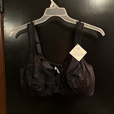 Women s Black Lace Bralette with Adjustable Straps Size 42DDD Wired Bra NWT