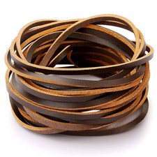 3MM Flat Genuine Leather Cord Natural Leather Lacing Strip Cord Braiding St...
