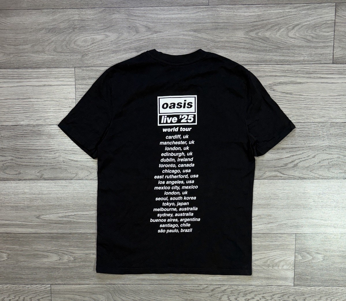 Official Oasis Live '25 World Tour T-Shirt Black Size S | eBay