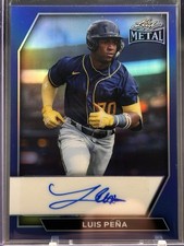 2026 Leaf Metal Baseball LUIS PENA RC Auto Autograph Blue /5 Brewers Color Match