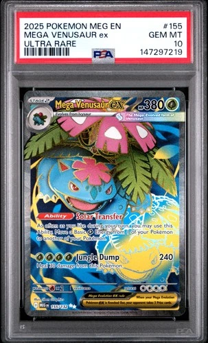 2025 POKEMON MEG EN-MEGA EVOLUTION ULTRA RARE #155 MEGA VENUSAUR EX PSA 10