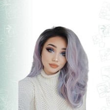 Fashion Medium Long Curly Hair Wig Women Wig Colorful Natural Looking Wig Cover