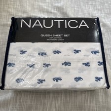 Nautica - Queen Sheets, Cotton Percale Bedding Set, Crisp  Cool, Coastal Hom...