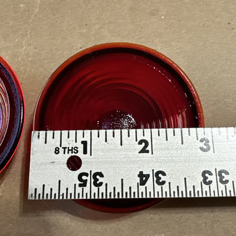 VTG 1920's 1930's Glass 3" Taillight Lenses  Set Dodge Willys Ford Chevy Rat Rod - Image 4 of 4