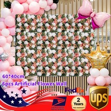 60 40cm Artificial Flower Wall Panel Romantic Rose Wedding Bouquet Floral Decor