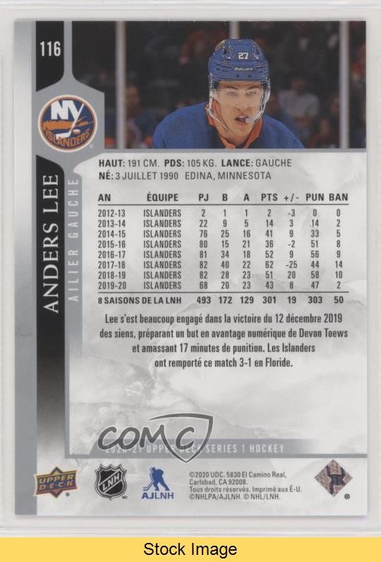 2020-21 Upper Deck French Anders Lee #116 READ t4m thumbnail 2
