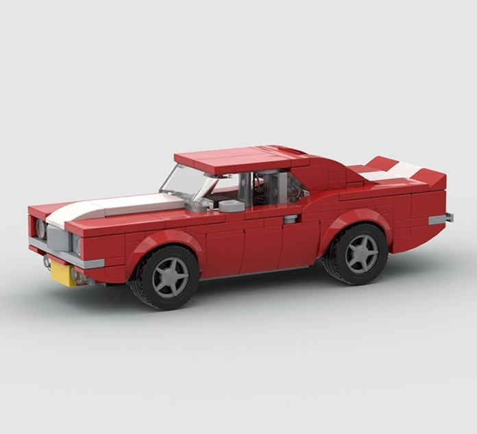 Custom MOC Lego Chevrolet Camaro Z28 Muscle Car  224 Piece Building Brick Car