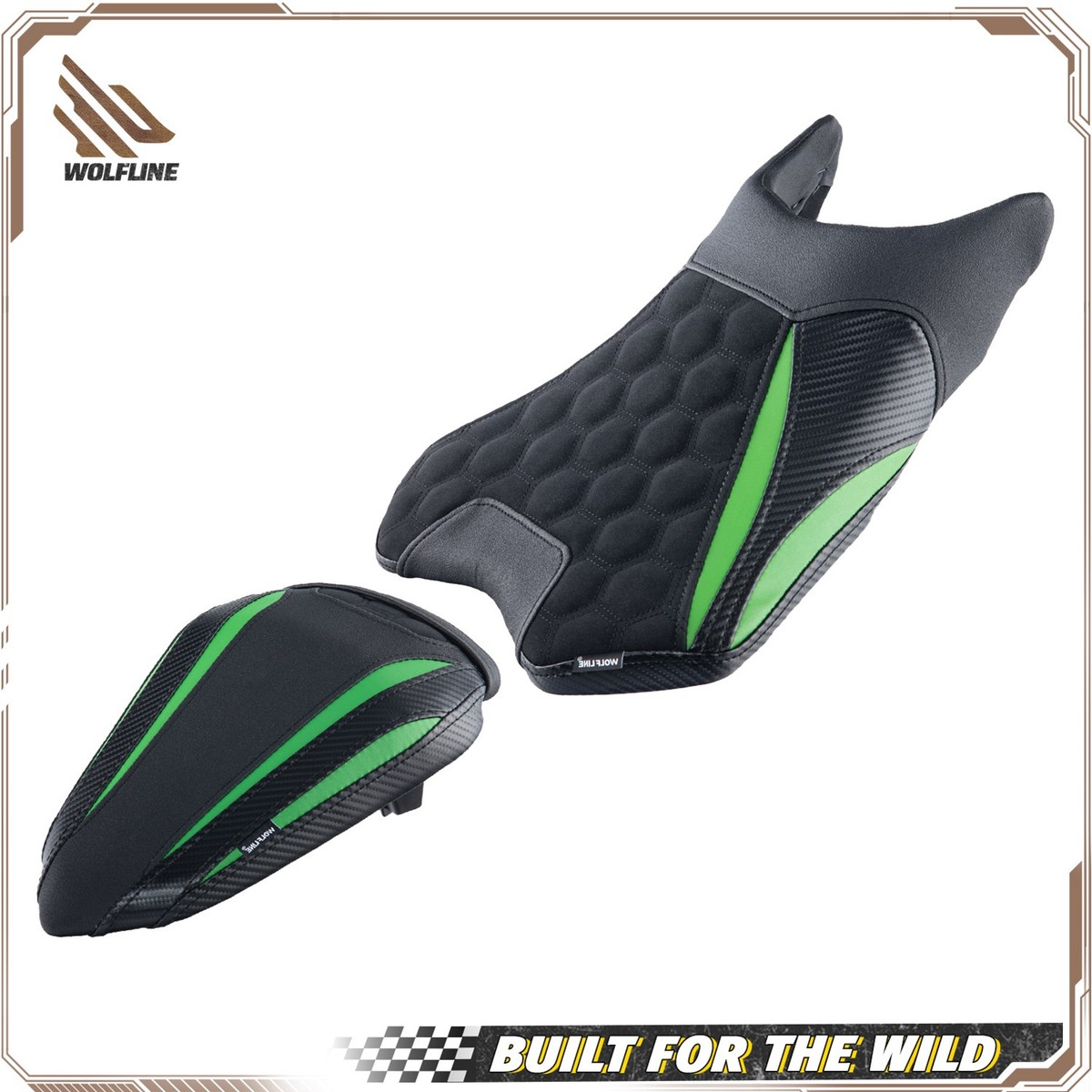 WOLFLINE Rider & Passenger Seat for Kawasaki Ninja 500 Z500 2024