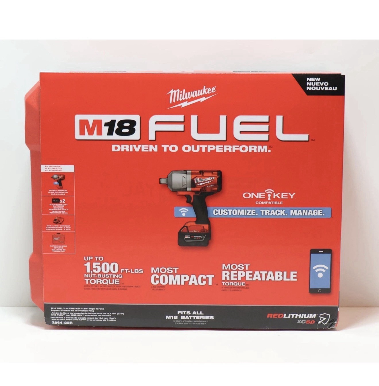 Milwaukee 2864-22R Impact Wrench 3/4" M18 Fuel Kit Bundled 2