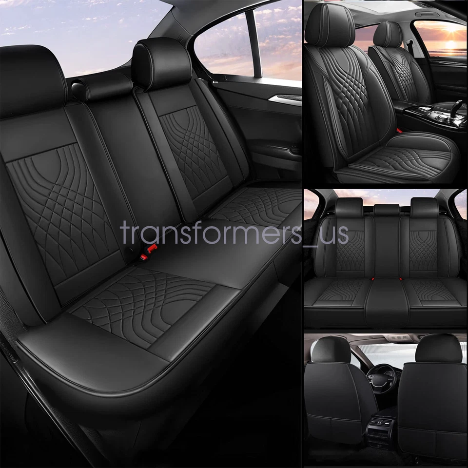 Juego completo de fundas de asiento de coche de cuero para Toyota RAV4 5 asientos delanteros + traseros protectores Foto 4 de 4