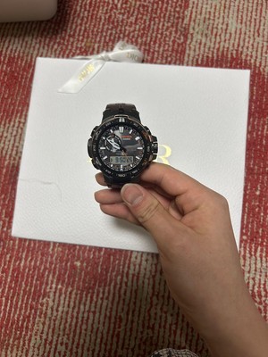 Casio Pro Trek PRW6000Y Solar Radio Black Orange Watch Triple Sensor