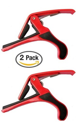 2-PACK Clamp Key Trigger Capo For Acoustic Electric Guitar GCAP8-RED-Q2