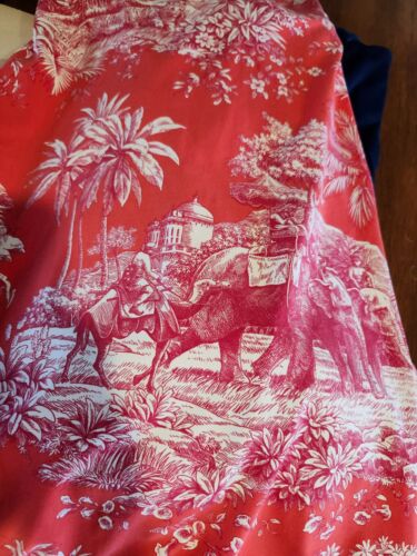 MANUEL CANOVAS France sz 10/12 Red Tropical Safari Halter Dress Beach cover - Picture 6 of 6