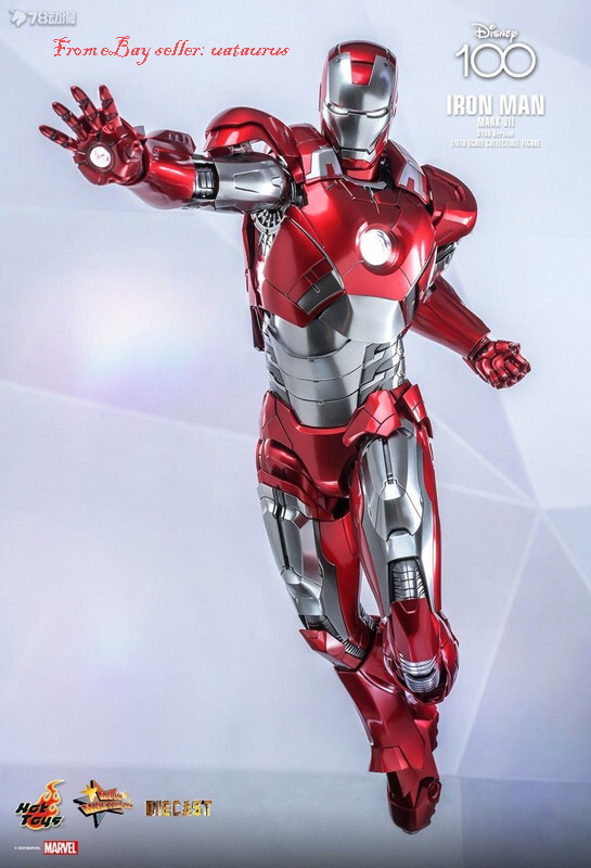Perfect HotToys Mms 696 Disney 100 Iron Man Mk7 (D100 Edition) In
