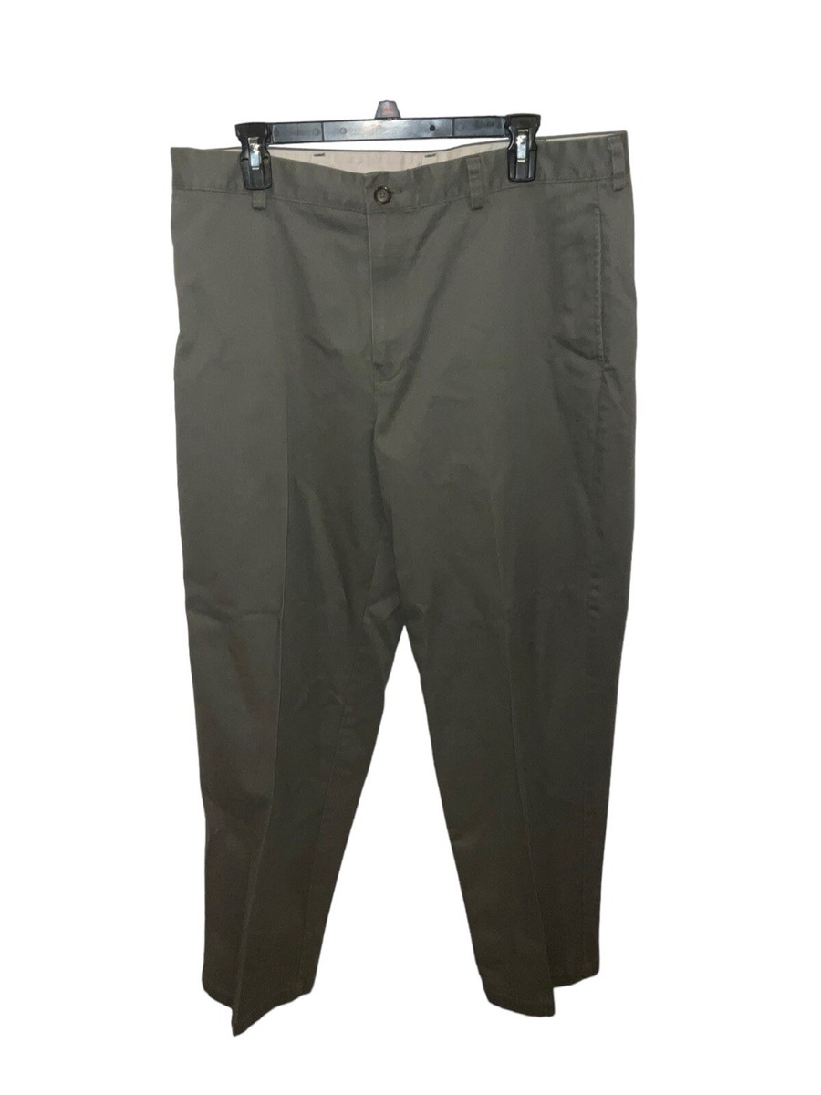 LL Bean Mens 36 X 32 Natural Fit Chinos Flat Front Green