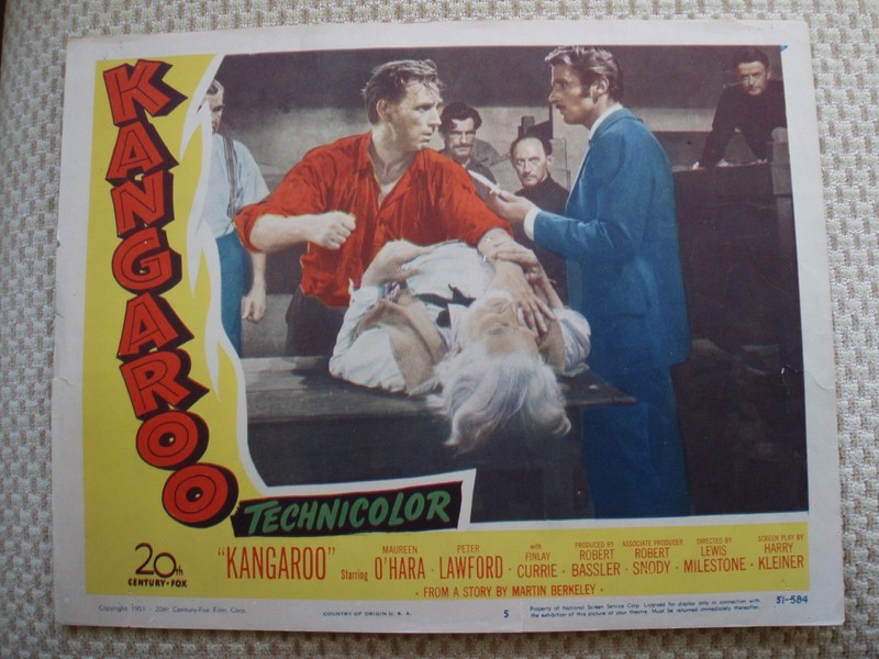 Maureen O'Hara, Peter Lawford; Kangaroo #5 & #8; 1951 Lobby Cards