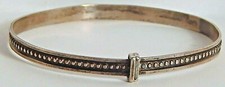 VINT 925 SILVER BABY BANGLE BRACELET ADJUST RAISED BEADS SWEET 