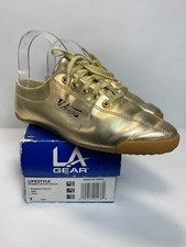 Vintage 90s L.A. Gear Gold Metallic Tennis Workout Shoes Women s Size 7
