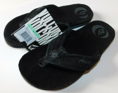 volcom black flip flops
