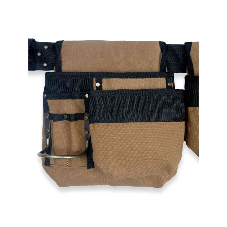 Style n Craft 97425 - 4 Pc 12 Pkt Carpenter's Tool Belt Combo -Waterproof Canvas - Image 3 of 4