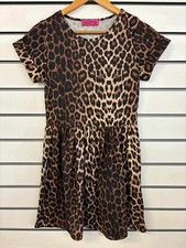 BOOHOO LADIES BROWN ANIMAL PRINT MINI DRESS SIZE 8 NEW (ref 736)