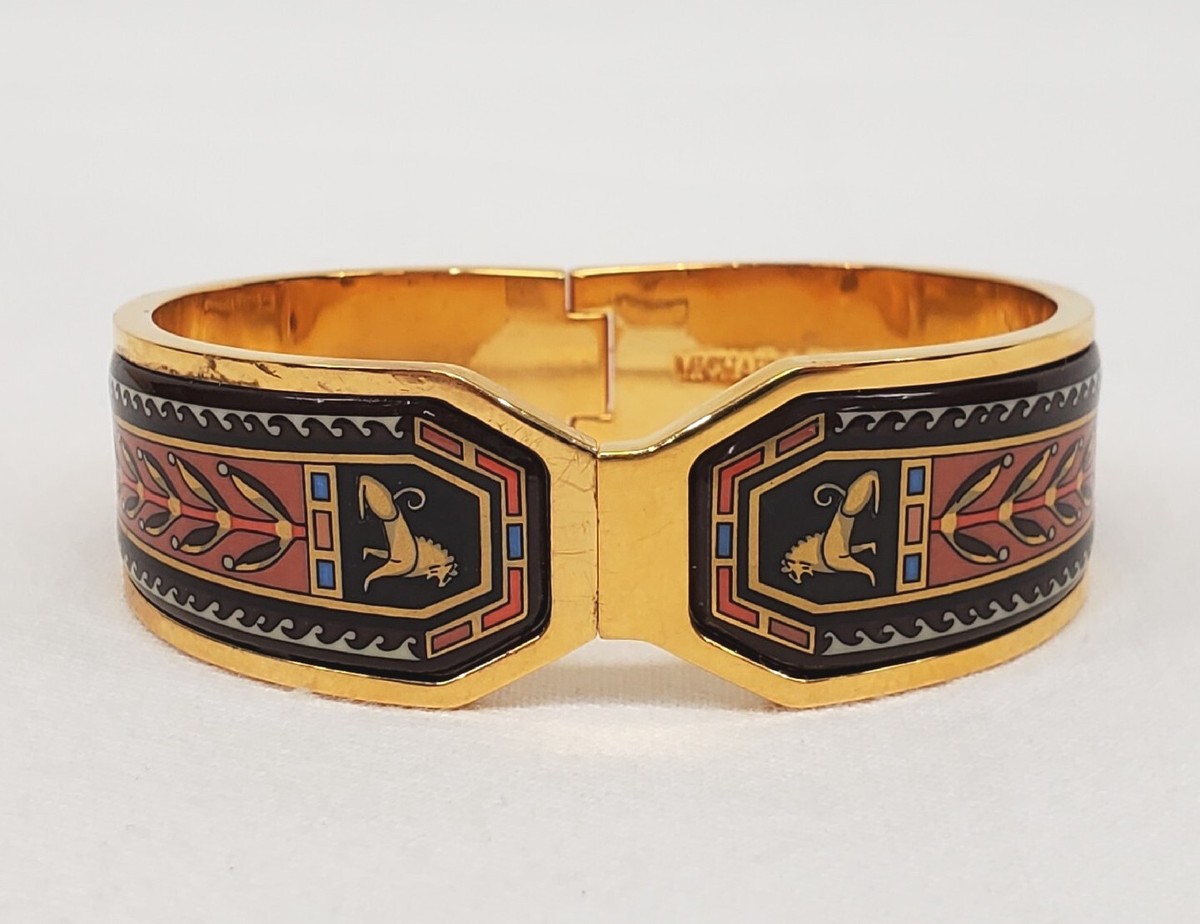 🌻 Michaela Frey Wien 24k Gold Plated Enamel Etruscan Style Clasp