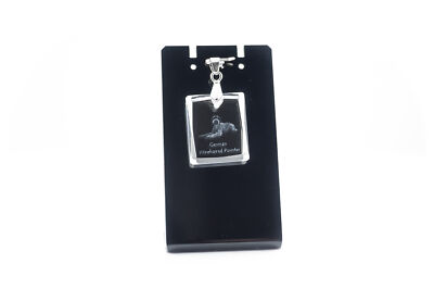 German Wirehaired Pointer - Crystal dog pendant, photo necklace, unique jeweller