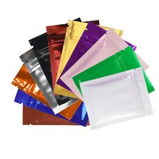 10-200pcs New Flat Metallic Mylar Foil Zipper Bags in Different Colors and Sizes