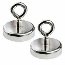 2 Packs 32mm Neodymium Fishing Magnets Super Strong Pull Magnet Force up to 34KG