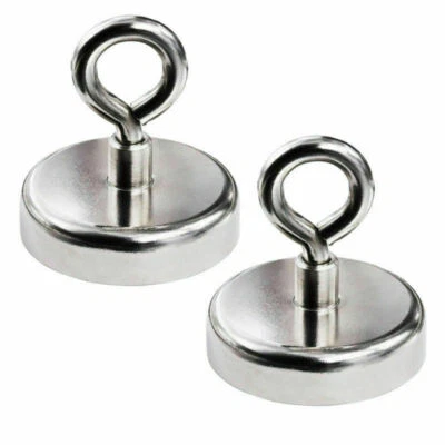 2 Packs 32mm Neodymium Fishing Magnets Super Strong Pull Magnet Force up to 34KG