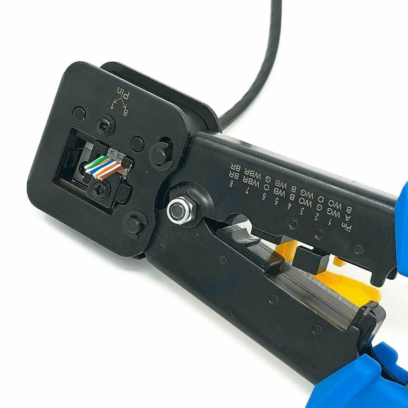 RJ45 Crimping Tool Ratchet Crimper EZ Pass Through Cat5/5e Cat6 RJ11